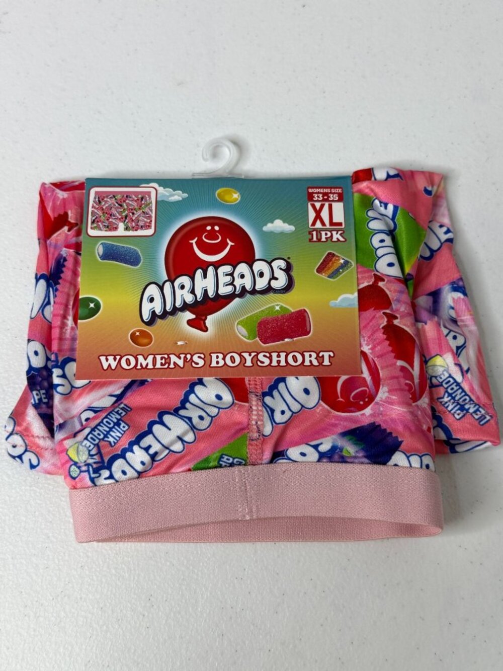 Airheads Womens XL Pink Boyshorts Candy Print Y2K Kitsch New
